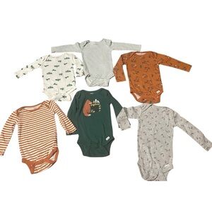 Gerber | Fox 6-Piece long Sleeve Onesie Bodysuits | 3-6 Months | Boy Infant